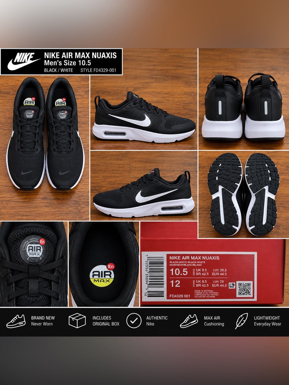 Nike Air Max NWT • Never worn • Men’s 10.5 • Classic black & white